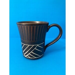 Toki Japan Matte Brown Geometric Stoneware Coffee Mug